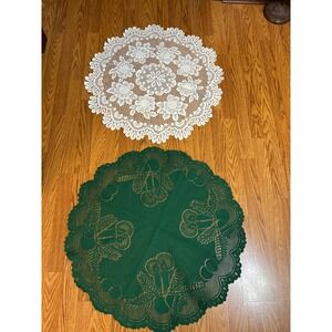Crochet Lace Doilies Set, Round Table Centerpiece Accent, Vintage Inspired Decor
